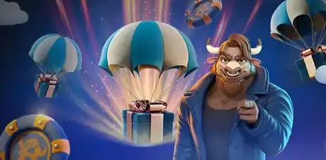 Bison Casino Bonus Drop: bizon ze spadochronami i prezentami